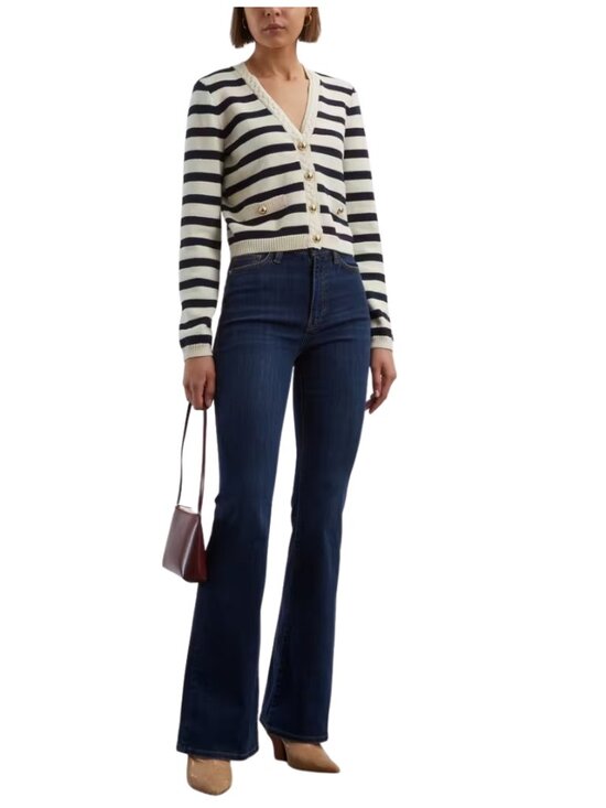 Frame Denim Denim - FRAME Le High Flare Jeans Cropped High Rise Flare Denim Size 26 Raw Hem Cut Off